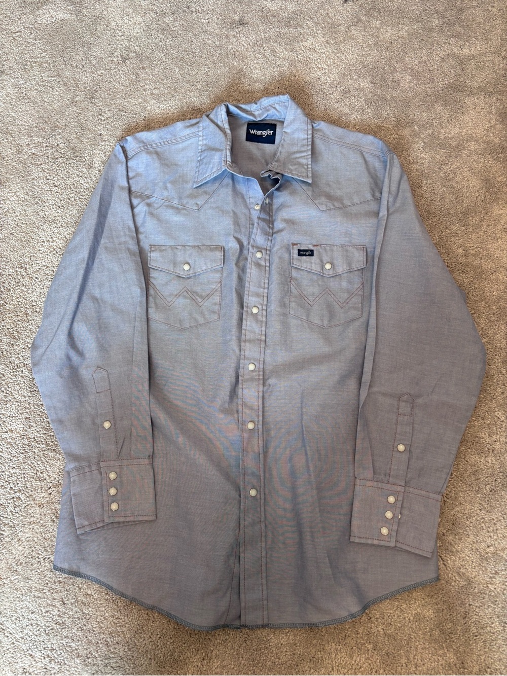 Wrangler Light Blue Western Snap-Front Shirt